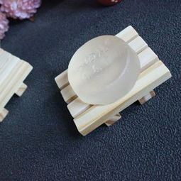 天然环保卫浴礼品 本色木质四条杠卡通皂盒与纺织品上光皂的完美搭配